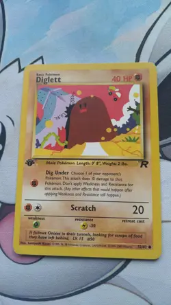 Diglett 1st Edition Team Rocket 52/82 WOTC Vintage Pokemon - Image 1