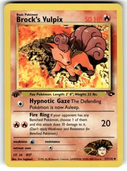 Pokemon TCG Gym Challenge (1st Edition) #037/132 Brock's Vulpix LP+ - Image 1