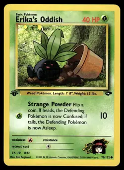 Pokemon TCG Gym Challenge 1st Edition #070/132 Erika's Oddish LP+ - Image 1
