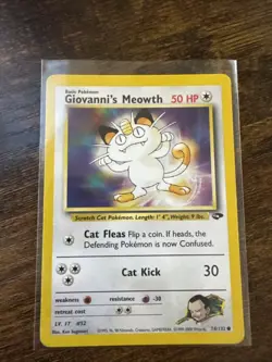 Pokemon Giovanni's Meowth Gym Challenge Set Vintage 2000 74/132 LP Common - Image 1