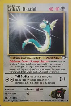 Erika's Dratini 42/132 Uncommon Gym Heroes Pokemon TCG NM - Image 1