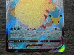 POKEMON FULL ART SURFING PIKACHU VMAX 009/025 ULTRA RARE CELEBRATIONS 2021 LP-NM - Image 3