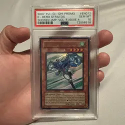 Yugioh PSA 10 Elemental Hero Stratos JUMP-EN012 Limited Edition Ultra Rare - Image 1