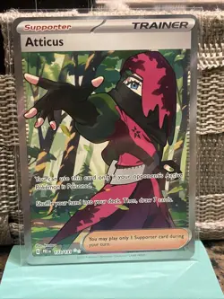 Pokemon TCG Atticus Trainer Prismatic Evolutions Ultra Rare Card 133/131 - Image 1