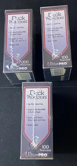 (1) Vintage Ultra Pro 100 Deck Protector Black Factory Sealed 1999 Era Free Ship - Image 2