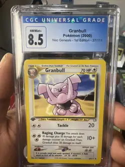 Pokemon TCG Granbull 1st Edition Neo Genesis 37/111 CGC 8.5 NM-MT - Image 1