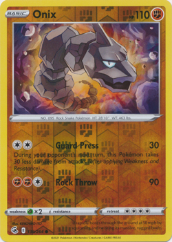 Onix 138/264 Fusion Strike Pokemon TCG Reverse Holo - Image 1