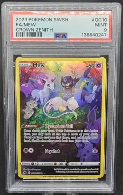2023 POKEMON SWSH CROWN ZENITH FULL ART MEW #GG10 PSA 9 MINT - Image 1