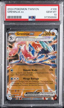 2024 POKEMON TWM EN-TWILIGHT MASQUERADE #106 GRENINJA EX PSA 10 - Image 1