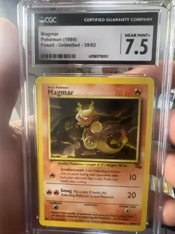 Pokemon TCG Magmar Fossil 39 CGC 7.5 NM - Image 1