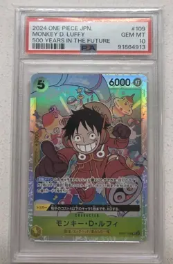 PSA 10 Monkey D. Luffy OP07-109 500 Years in the Future Japanese One Piece TCG - Image 1