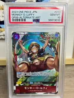 2023 ONE PIECE JP OP06-WINGS OF THE CAPTAIN #013 MONKEY D. LUFFY ALT ART PSA 10 - Image 3