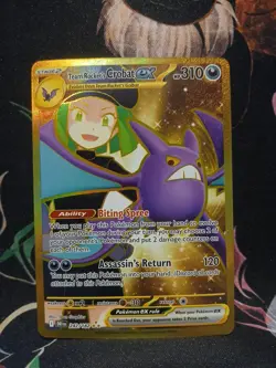 Pokemon TCG Team Rocket's Crobat EX 242/182 Destined Rivals Gold Hyper Rare Card - Image 1