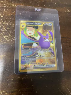 Pokemon Destined Rivals Team Rocket’s Crobat Ex 242/182 Gold Hyper Rare Holo - Image 1