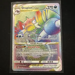 Pokemon TCG Drapion VSTAR Rainbow Holo Card 200/196 Lost Origin Secret Rare - Image 1