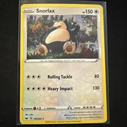 Snorlax 140/202 Rare Holo Card(Pokemon TCG Sword & Shield) - Image 1