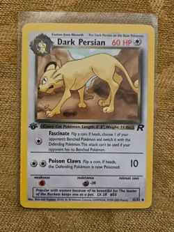 Dark Persian 42/82 1st Edition Team Rocket Uncommon Pokemon Card WOTC - Image 1