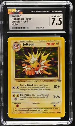 CGC 7.5 Jolteon 1999 Jungle 4/64 Holo Pokemon Card - Image 1