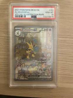 2023 POKEMON MEW EN-151 SPECIAL ILLUSTRATION RARE #201 ALAKAZAM EX PSA 10 - Image 1