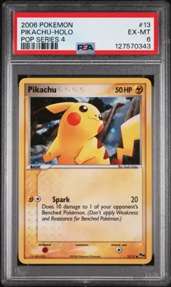 PIKACHU HOLO 2006 POKEMON POP SERIES 4 #13 PSA 6 - Image 1