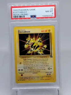 1999 POKEMON GAME MOVIE PROMO #2 ELECTABUZZ PSA 8 - Image 1