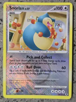 Pokemon - Snorlax - 33/111- Rising Rivals - Reverse Holo - League Promo - NM - Image 1