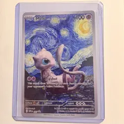 Pokemon Mew Starry Night Van Gogh Beautiful Moon ACG Star Trading Card NM - Image 1