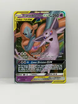 Pokemon TCG Espeon & Deoxys GX 72/236 SM Unified Minds Ultra Rare NM Condition - Image 1