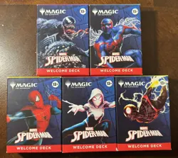 Magic the Gathering Spiderman Welcome Decks - All 5 decks and 4/5 are sealed. - Image 1
