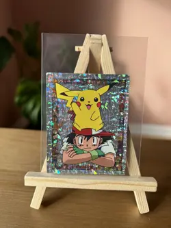 S2 Ash & Pikachu - Merlin Series 1 Holographic Sticker Pokemon 1999. - Image 1