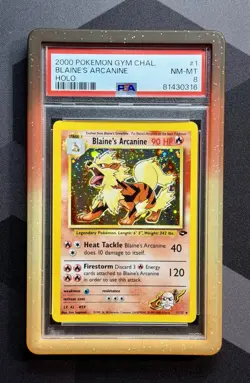 2000 POKEMON GYM CHALLENGE HOLO #1 BLAINE'S ARCANINE PSA 8 - Image 1