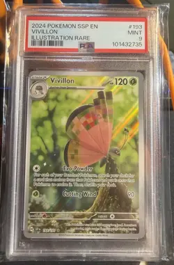 2024 Pokemon Vivillon Illustration Rare PSA 9 - SSP EN IR #193 Mint - Image 1