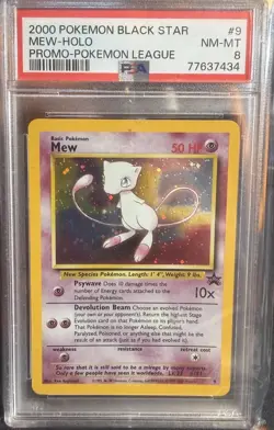 2000 Pokemon League Mew Holo Black Star #9 PSA 8 - WotC Vintage Promo - Image 1