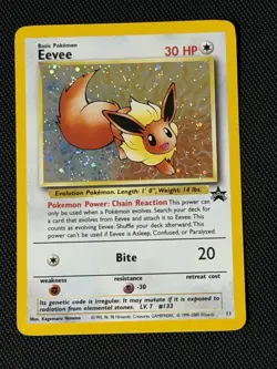 Eevee #11 - Holo Rare Promo - Vintage Pokemon WOTC Black Star Promo SWIRL - Image 1