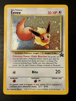 Eevee 11/53 Wotc Black Star Promo Holo 2000 Pokemon with **SWIRL** Lp+ - Image 1