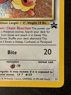 Eevee 11/53 Wotc Black Star Promo Holo 2000 Pokemon with **SWIRL** Lp+ - Image 4