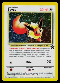 Pokemon WoTC Promo 11/53 Eevee Holo SWIRL Pokemon Card - Image 1
