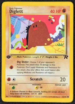 Diglett 2000 Team Rocket 1st Edition WOTC Vintage Pokemon Card 52/82 (NM) - Image 1