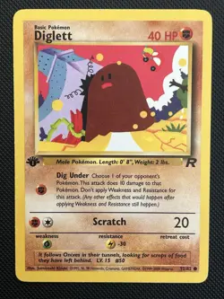Diglett 1st Edition Team Rocket 52/82 WOTC Vintage Pokemon - Image 1