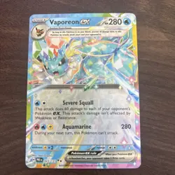 Pokemon TCG Vaporeon EX Double Rare Holo Card 23/131 Prismatic Evolutions NM - Image 1