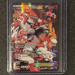 Pokemon TCG Team Magma's Groudon EX Holo Rare Card 15/34 Double Crisis DAMAGED - Image 1