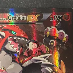 Pokemon TCG Team Magma's Groudon EX Holo Rare Card 15/34 Double Crisis DAMAGED - Image 3