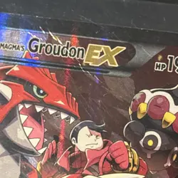 Pokemon TCG Team Magma's Groudon EX Holo Rare Card 15/34 Double Crisis DAMAGED - Image 4