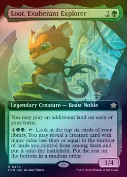 Loot, Exuberant Explorer - Extended Art (Foil) (FDN) Foundations - NM - Image 1