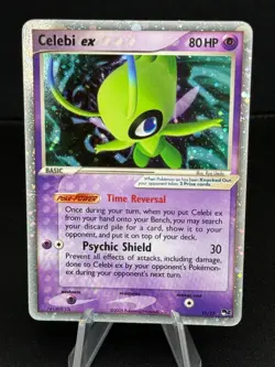 SWIRL Celebi EX POP Series 2 17/17 Holo Foil Ultra Rare Pokemon TCG 2005 MP - Image 1