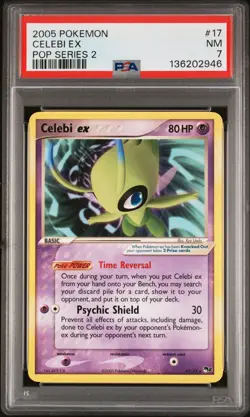 2005 POKEMON POP SERIES 2 #17 CELEBI EX PSA 7 - Image 1