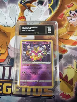 Pokemon Radiant Alakazam Card SWSH Silver Tempest 059/195 Radiant Rare GMA 10 - Image 1