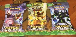 Pokemon TCG Fates Collide Set Of 3 Blister Packs (Zygarde, Delphox, Alakazam) - Image 1