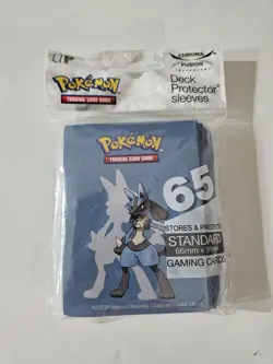 Pokemon Lucario Theme : Ultra Pro Brand New Sealed 65x Trading Card Sleeves - Image 1