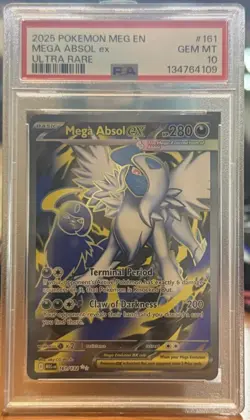 Mega Absol ex Ultra Rare #161 PSA 10 GEM MINT - 2025 Pokemon MEG EN - Image 1